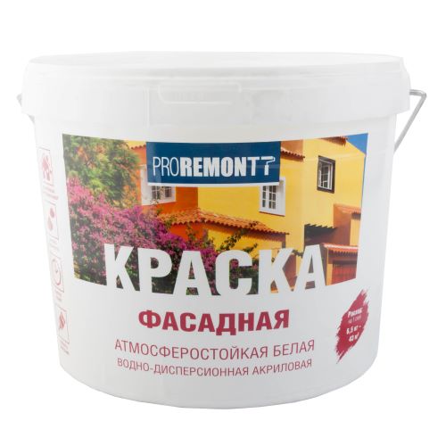 картинка PROREMONTT Краска фасадная 6.5 кг, цвет белый от магазина Альфа Плейс
