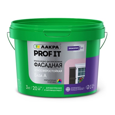 картинка Краска фасадная Лакра PROF IT База А ,3 кг от магазина Альфа Плейс